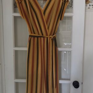 Monteau Brown Tan Wrap Maxi Dress Sleeveless